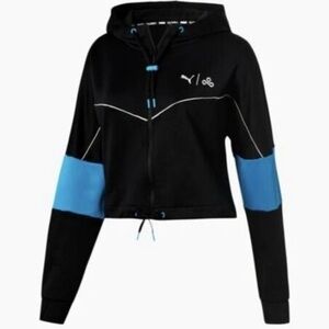 Puma Cloud 9 logo Women Momentum hoodie Track Jacket oversized fit cropped